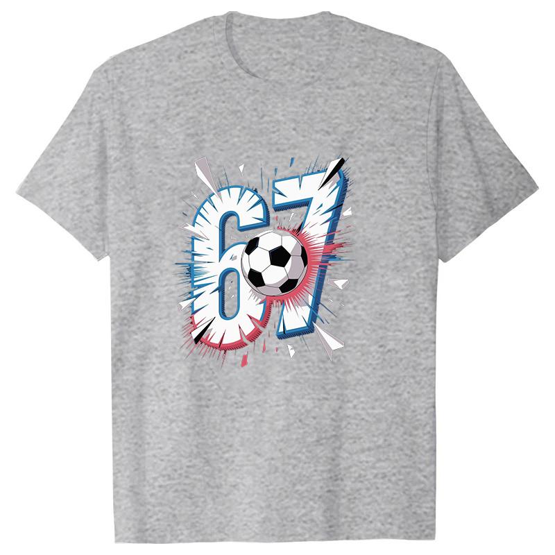 Six Seven Women Unisex Soccer TShirts Short Sleeves Harajuku Style Unisex Tee Summer Trend Large Size Round Neck Couple Top Shirt