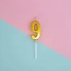 1pc Birthday Candle Golden Number Candle Smokeless Birthday Cake Party Baking Dessert Candle Plug-in Set