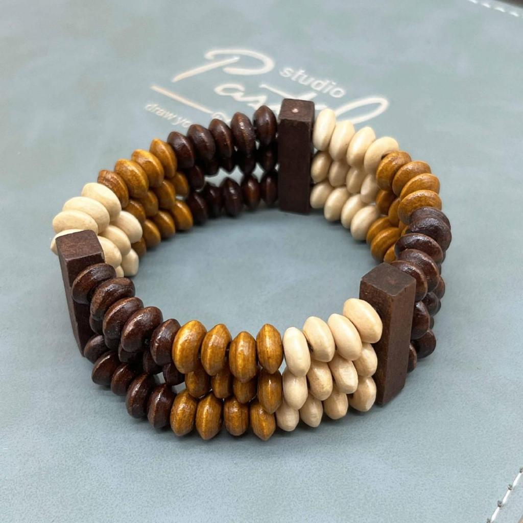 Cross Retro Ethnic Wooden Beads Multi-layer Necklace - Bohemian Sweater Chain Accessory