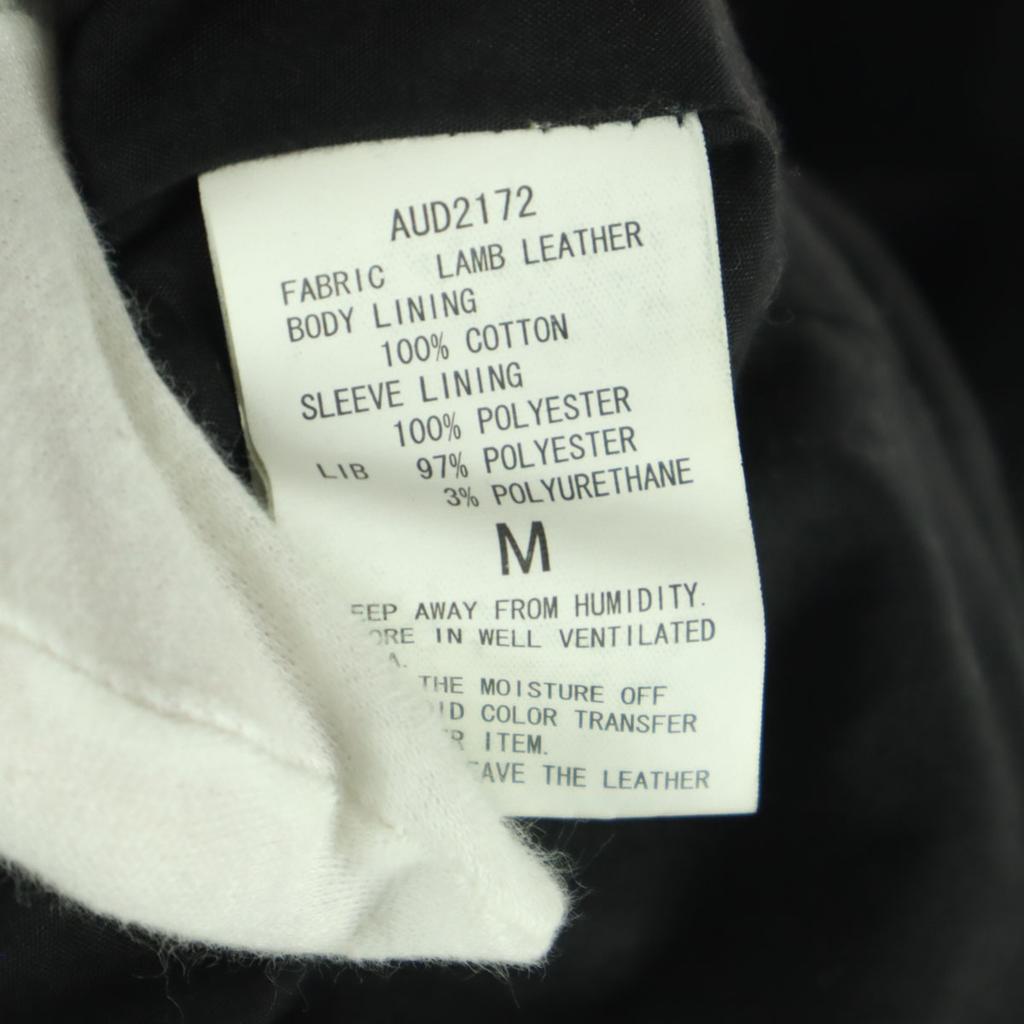 Audience Long sleeve leather Single riders jacket 2 black Sheep leather Men's Used