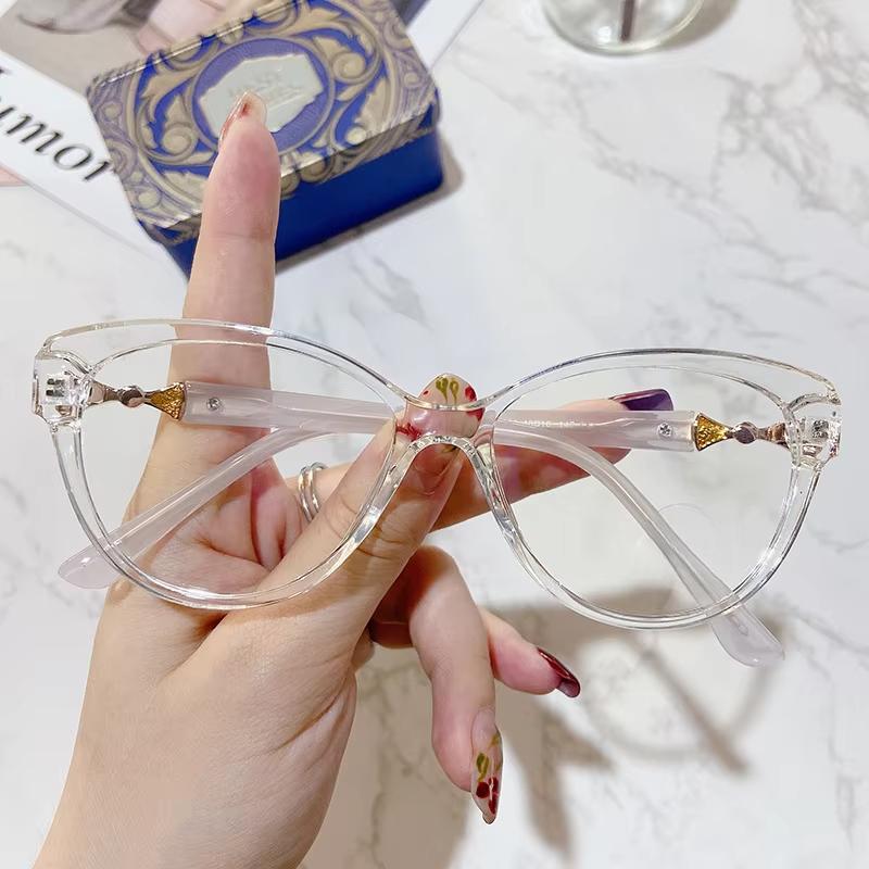 Ladies Cat Eye Fashion High-definition Anti Blue Light Reading Glasses Ultra Light Portable Presbyopic Eyeglasses