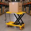 330lbs Hydraulic Lift Cart 21-72cm Height Adjustable Manual Single Scissor Lift for Material Handling and Transportation