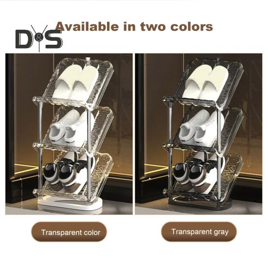 Skrånende smalt skostativ 5-lags Robust konstruksjon Enkel montering Skooppbevaringsorganisering Vertikal skohyllestativ