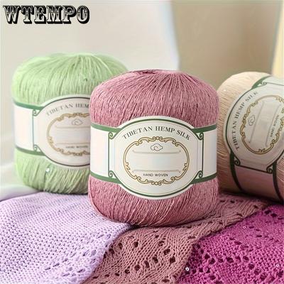 1pc Fio Fino, Algodão 55,00%, Linho 40,00%, Rayon 5,00% Fio Para Tricô Crochê Suéter E Cachecol De Alta Qualidade 1,76oz/pc