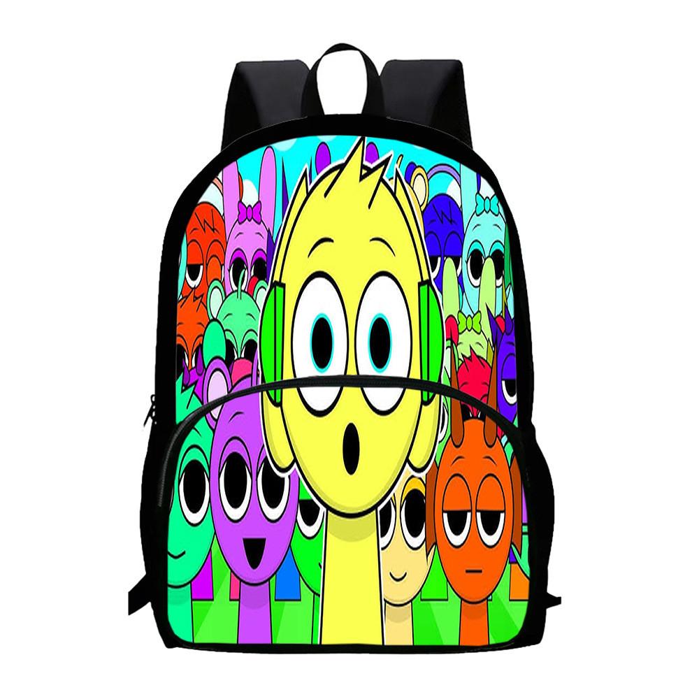 Backpack Sprunki 3d Game Design Large Capacity Oxford Kids School Gifts Bag