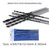 7Piece Professional Wood Bit Set 300mm Extended Length Carbon Steel Drill Bit For Deep Penetration In Lumber Beams