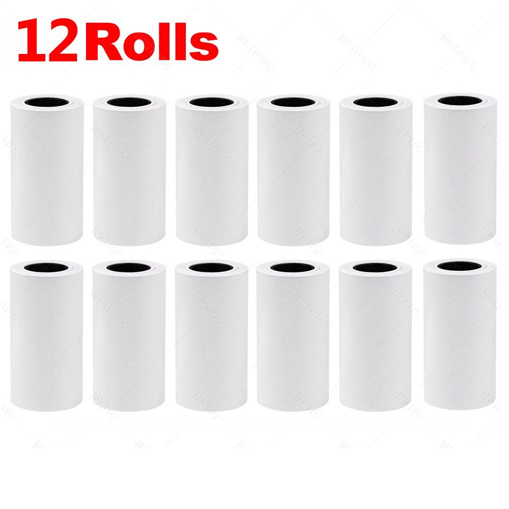 12 Rolls Kids Instant Camera Refill Print Paper 5Rolls Coreless Thermal Print For 57mm Portable Mobile Receipt Photo Printer