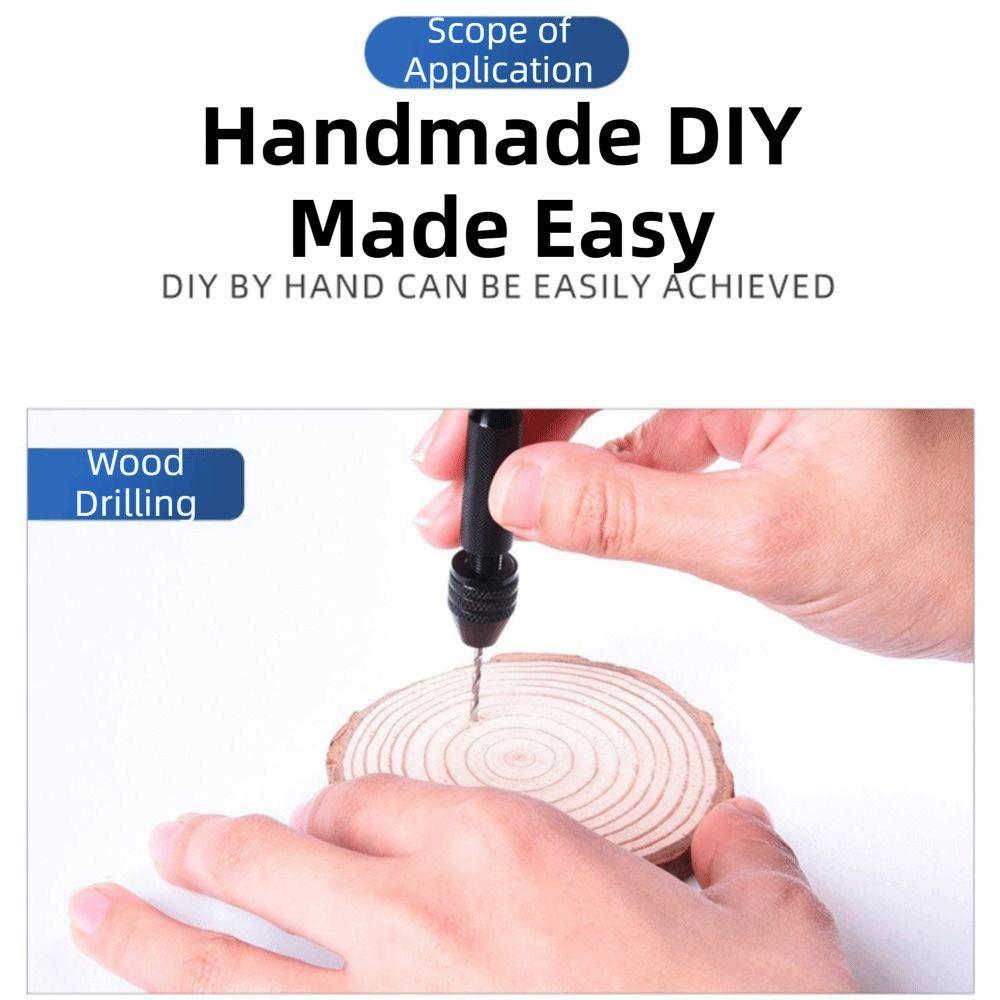 0.6-3mm Hand Twist Drills Set Pin Vise Micro Drill Bits Plastic Craft Hole Maker Woodworking Model