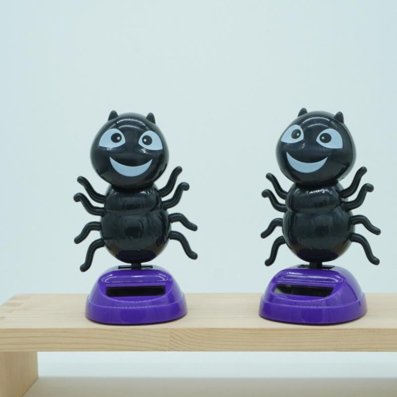 Juguetes Solares de Hormigas Grandes Simulación Ambiente de Terror de Halloween Decoración de Coche Pequeños Adornos Divertidos Bailando Colgando Juguetes Solares
