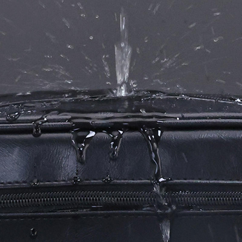 Men PU Wash Bag Travel Business Trips Portable Cosmetic Bag Large Capacity Multi Pocket Design Handheld Wash Bag