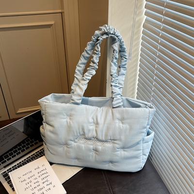 Quilted Tote Bag Women Fashion Soft Handle Shoulder Bag for Daily Use and Casual Outings