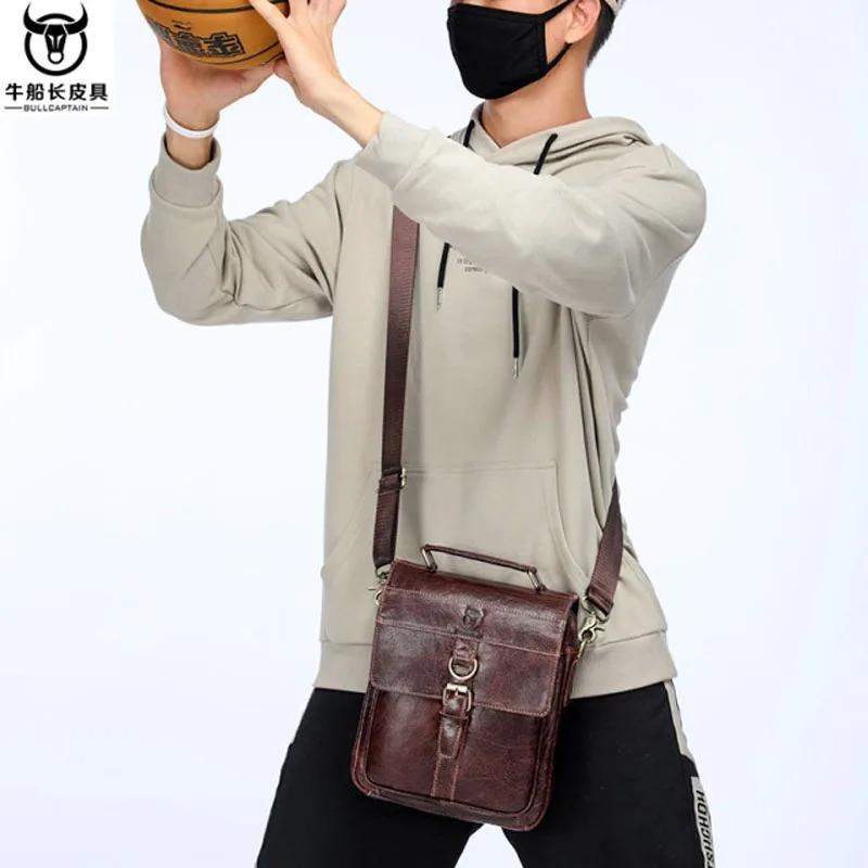 BULLCAPTAIN 2024 Брендовая кожаная мужская сумка Повседневная деловая кожаная мужская — фото 6