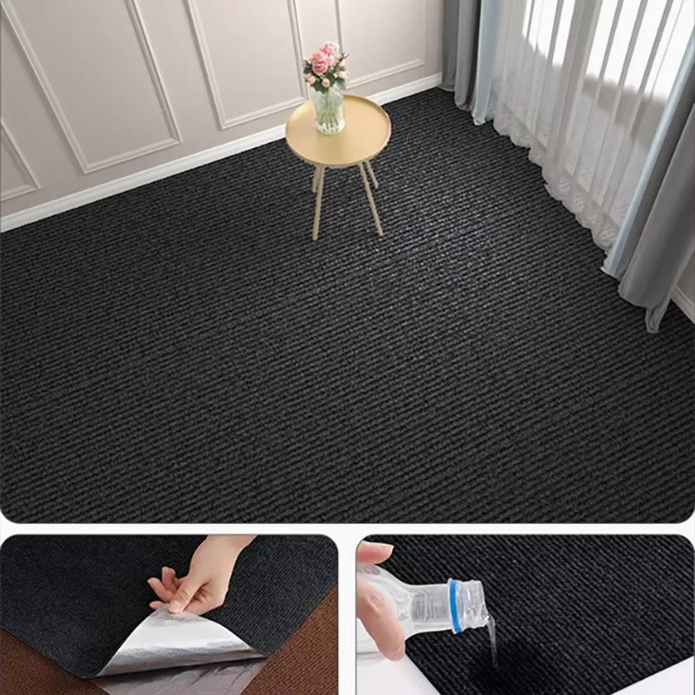 Room Decoration Staircase Carpet Living Room Water Uptake Rugs for Bedroom Kitchen Home Decor Bathroom Self-adhesive Solid Color