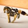 Copper Horse Lucky Bag Pendant Feng Shui Weaving Key Chains Chinese Zodiac Key Ring  New Year