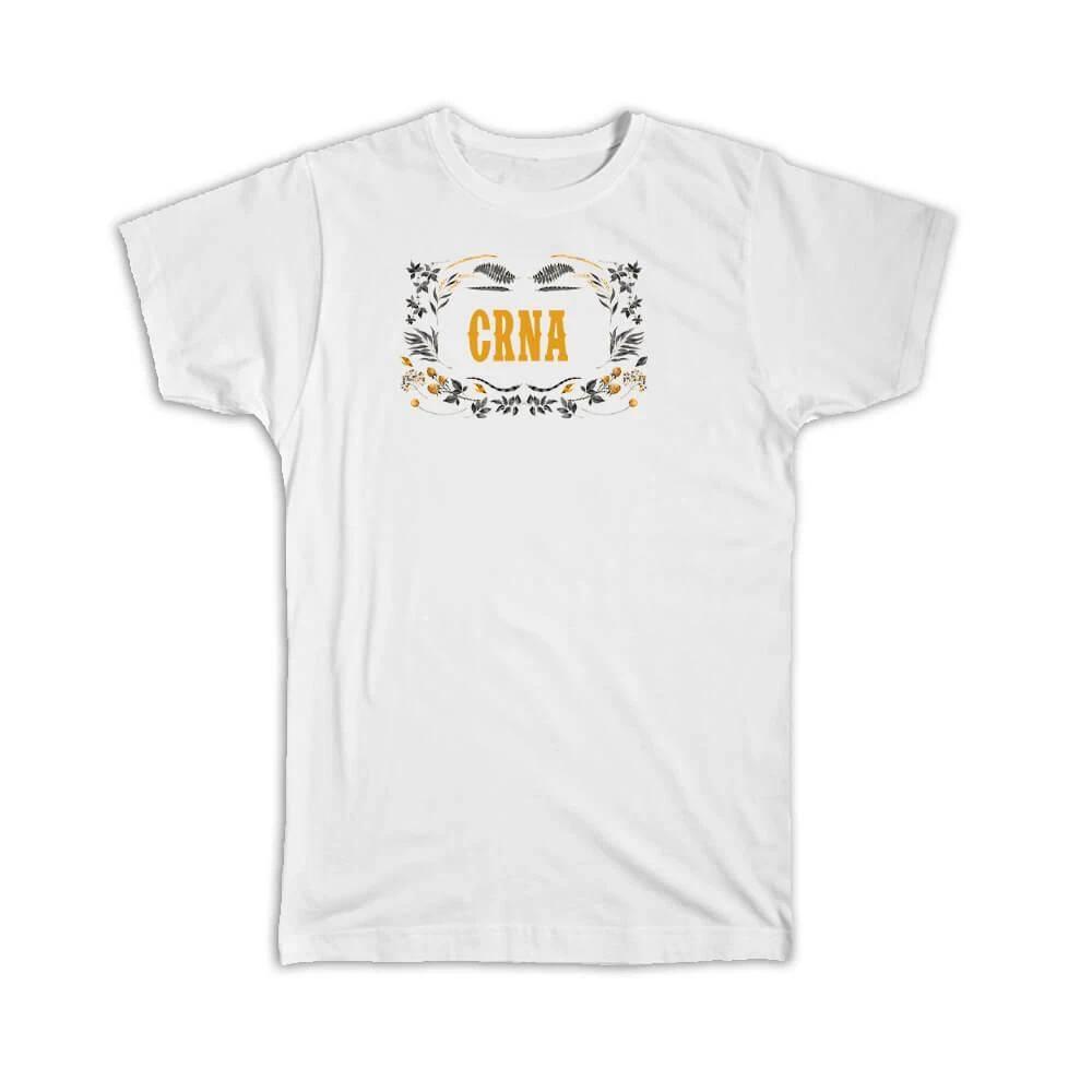 Gift T-Shirt : Floral Boho CRNA Leaves Frame XL