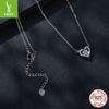 50 Points Moissanite Love Necklace Wedding, Romantic Proposal S925 Sterling Silver Heart Collarbone Chain