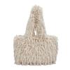 Autumn fashion plush portable tote bag new texture fashion shoulder bag solid color casual women's bag
