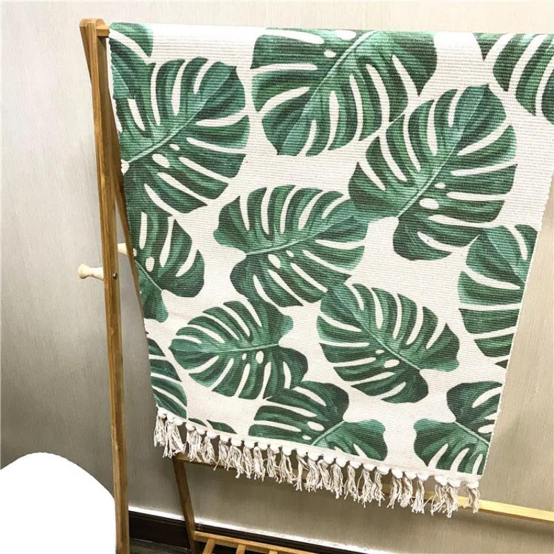 Cotton and Linen Carpet, Living Room Coffee Table Carpet, Bedroom Bedside Foot Mat Thickened Carpet, Bedroom, Foot Mat
