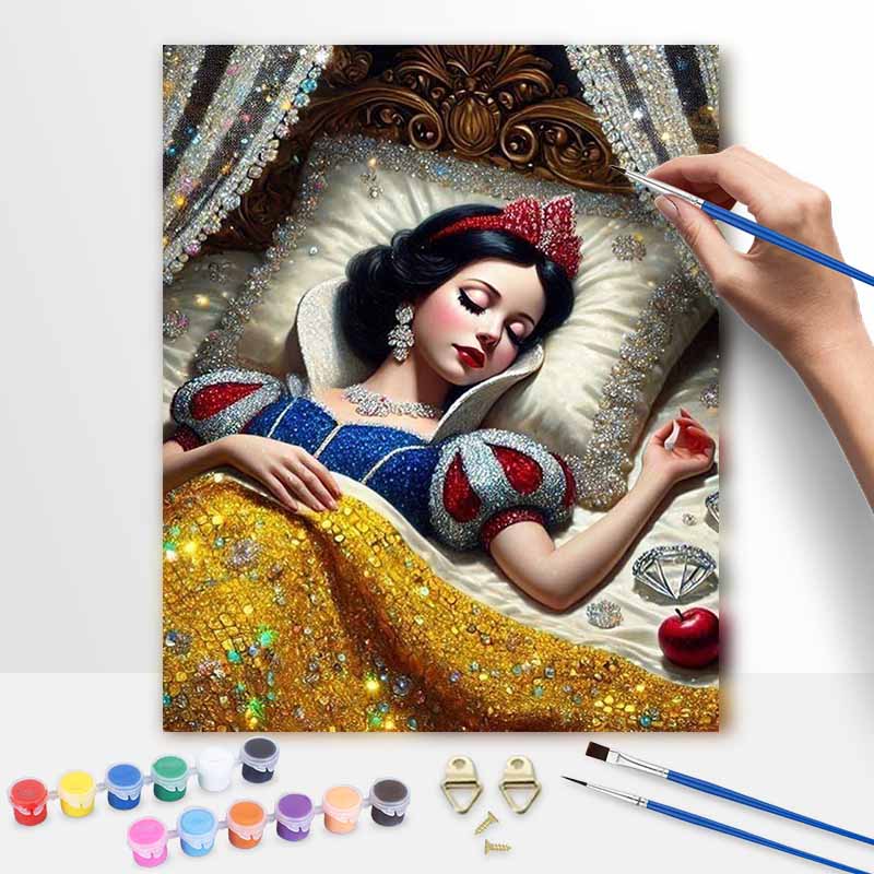 Disney Snow White Oil Painting Art Painting Set Home Wall Decor Handmade GiftSparkling Diamonds Bedding Princess Dreams
