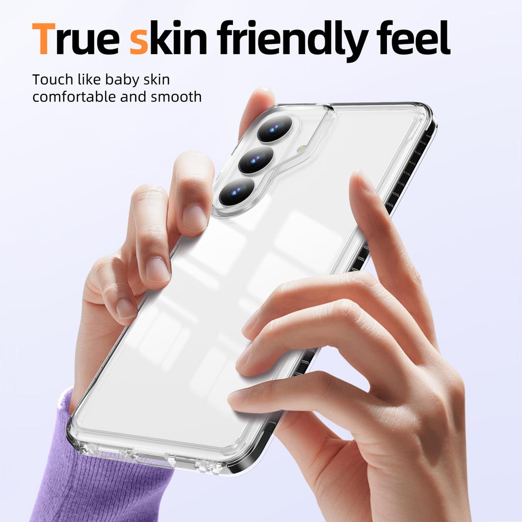 Anti Yellowing Clear Case With 3D Color Strip Airbag Shockproof Raised Lens Protection For Samsung Galaxy S26 S25 S24 S23 Series