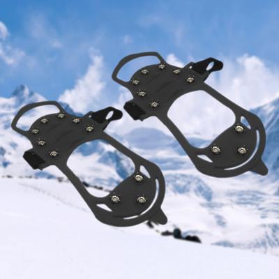 1 Pair Ice Stud Shoes Grip Corrosive Resistant Wear Resistant Silicone 10 Nails Snow Crampons Strap Climbing Cleats Spikes for Climbing