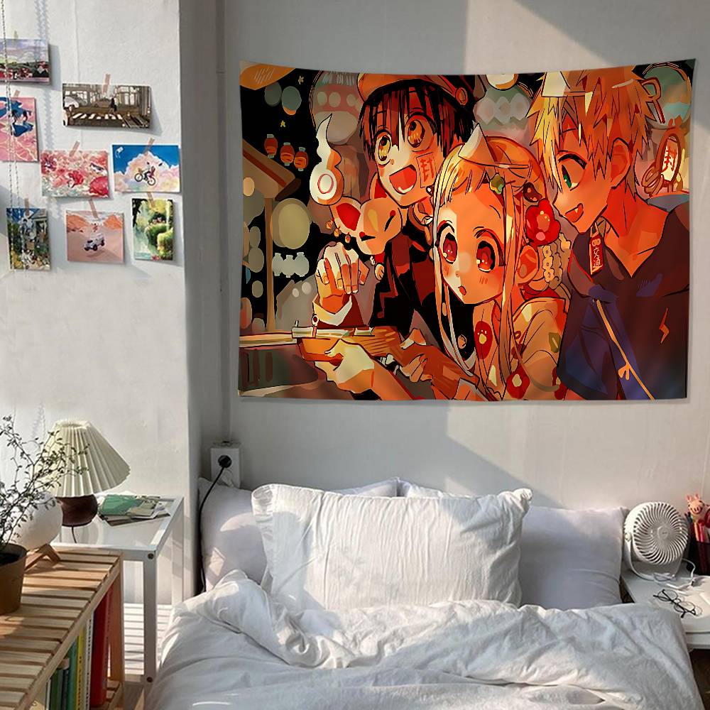 Anime Toilet Bound Hanako Kun Anime Tapestry Hippie Flower Wall Carpets Dorm Decor Cheap Hippie Wall Hanging