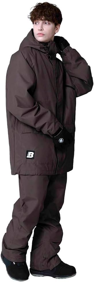 BOARDEE Snowboard Wear Set and Size L and Men's (Jacket Pants) BD24IFOT03M×OB02M, (Jacket Pants/Brown)