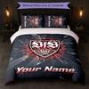 VfB Stuttgart FC Custom Name Text Bedding Set 1 Duvet Cover+2 Pillowcases Soccer Logo Personalized Gift For Special Occasion Bedroom Decor