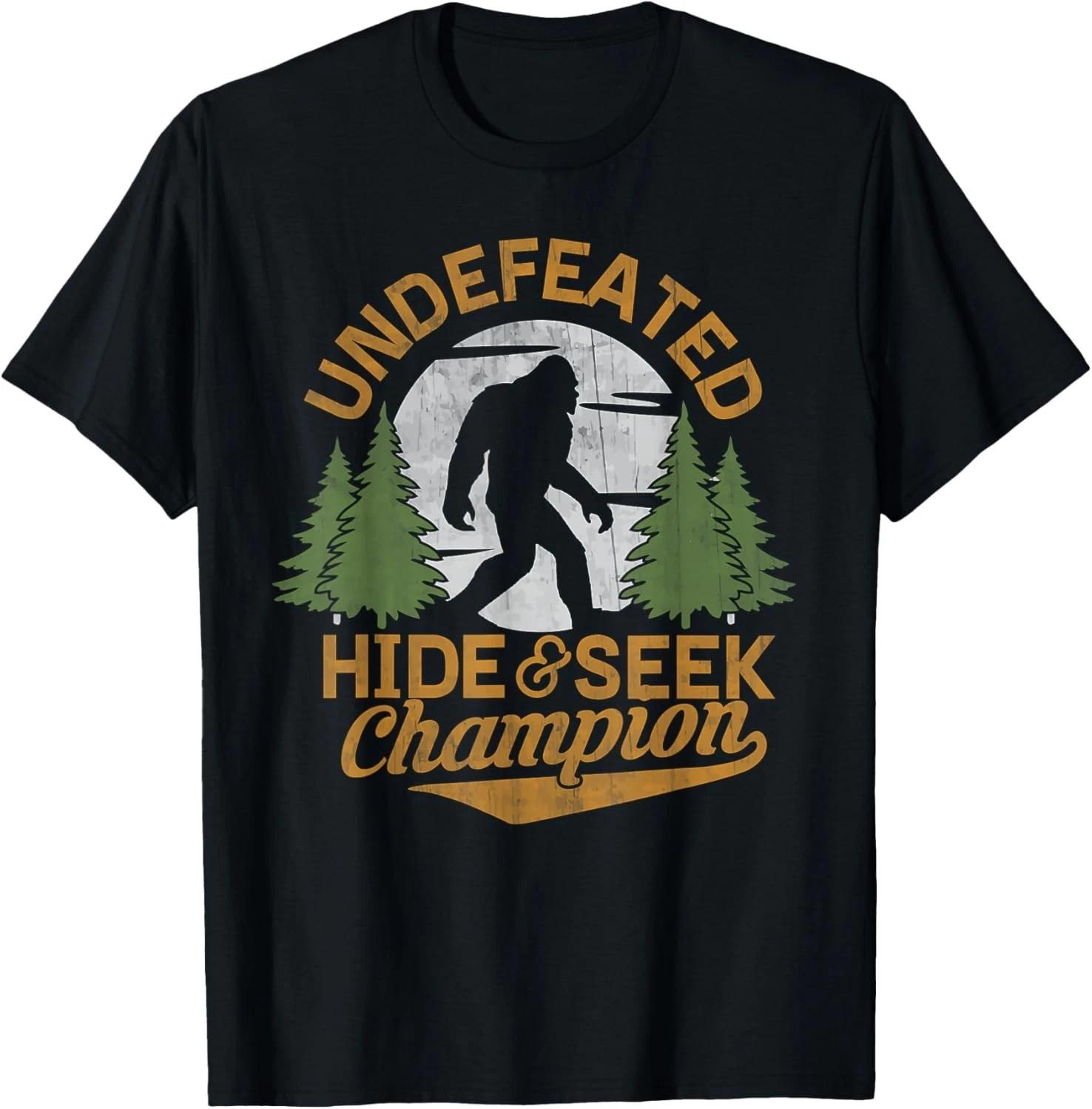 Bigfoot Hide and Seek Champion Sasquatch Stuff Men Gift Unisex T-Shirt 4XL