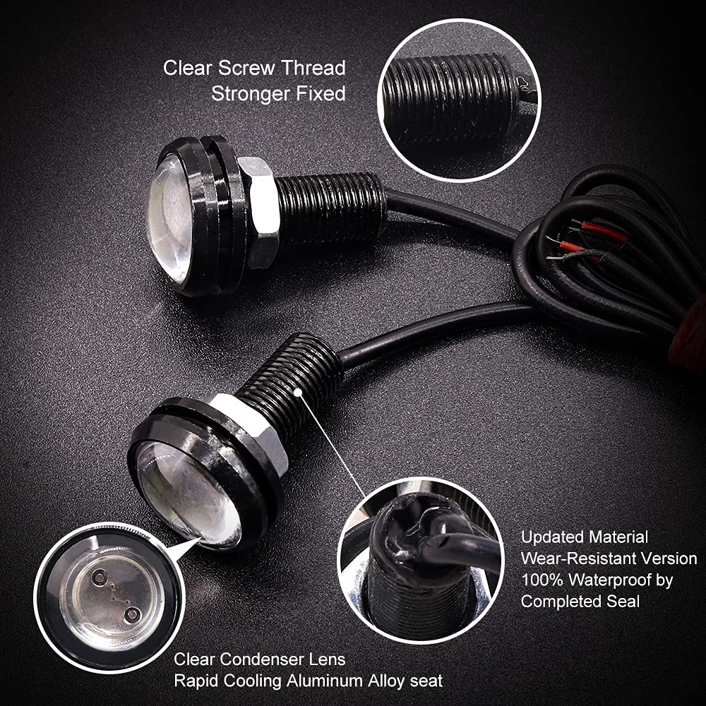 X-STYLE Daylight, Eagle Eye, LED, 0.9 Inches (23 Mm), Bolt Type, Spotlight, Cow Eyes,