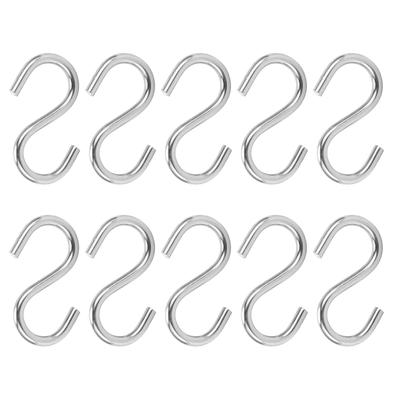 10 Stück S-Haken Tragbar 304 Edelstahl Metall Hängehalter Organizer für Schlüssel Handtuch M4