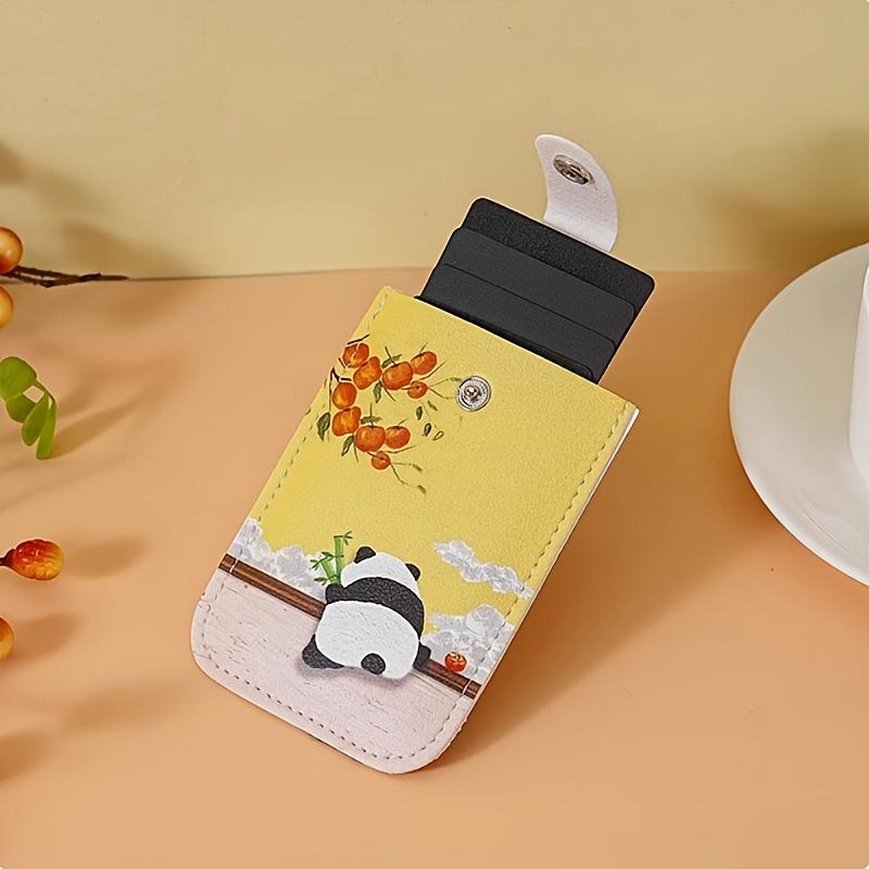 New Panda Snap Button Pull-Tab 1pc Compact Ultra-Thin Mini Ins-Style Design Card Holder for Women
