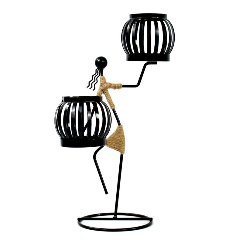 Художественное железо Современные железные фигурки Подсвечники Абстрактные металлические полки Декорации Художественные металлические подсвечники