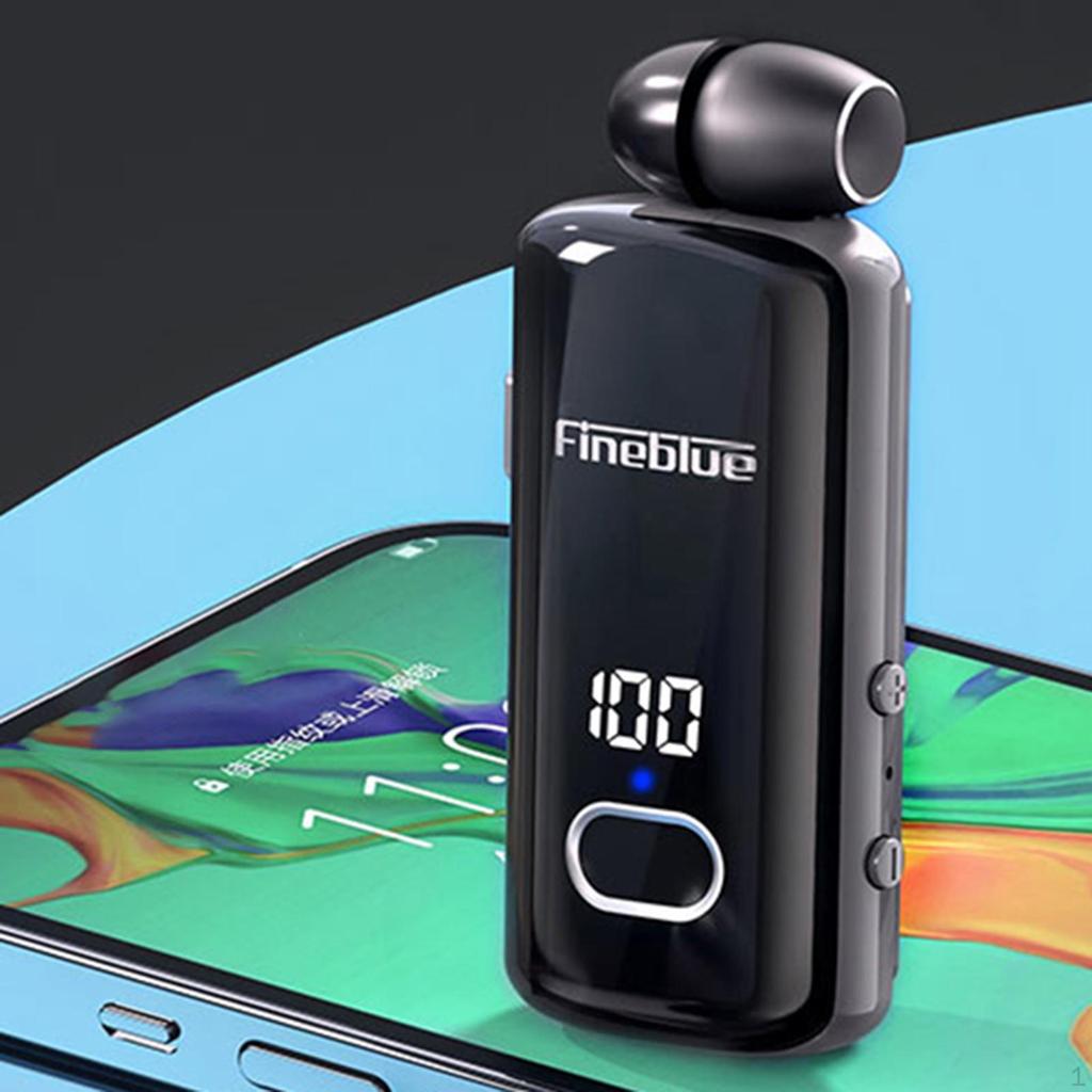 Earphone Earpiece Rechargeable Auto Pairing LED Display Noise Reduction Single Earbud Business