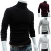 Herrenmode Einfarbig Langarm Rollkragenpullover Slim Fit Gestrickter Pullover
