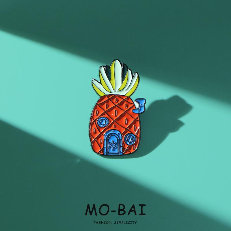 SpongeBob Cartoon Brooch & Keychain Set: Squidward, Patrick, Mr. Krabs