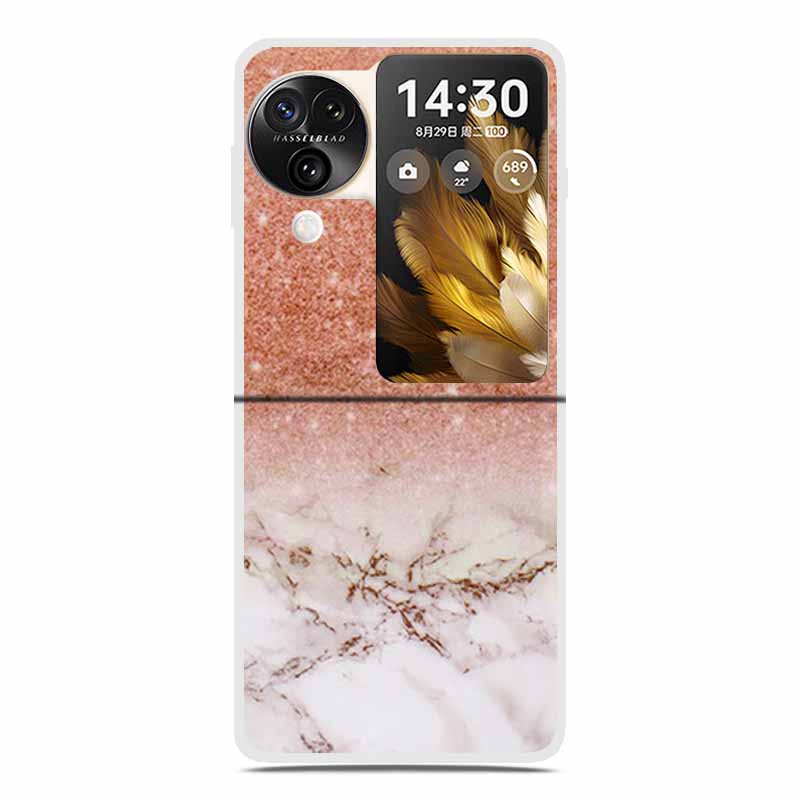 For Oppo Find N3 Flip 5G Cases Clear 6.8" Marble Hard TPU Back Cover For Oppo Find N 3 Flip Phone Cases Coque Fundas Bumper Etui