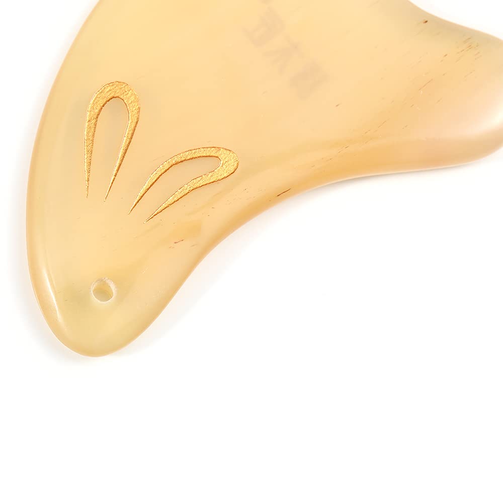 TAN MUJIANG Goat Horn Massage Moon Rabbit Design Board,