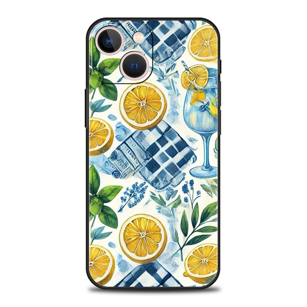 

Ocean Wine Glass Lemon Phone Case For iPhone 17 16E 15 16 14 13 12 11 Pro Max 7 8 Plus Soft TPU Back Cover iPhone 11Pro Max