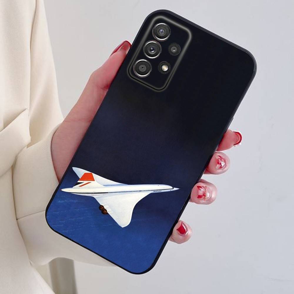 Concorde Air France Phone Case For Samsung S24,21,22,23,30,Ultra,20,Plus,Note,10,9,Black Soft Silicone Case