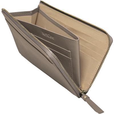 Small Long Large 23 No YKK Gusseted Coin Greige [RafiCaro] Women's Wallet, Short, Capacity, Pockets, Folding, Compact, Approx. 18cm, Slim, L-Shaped