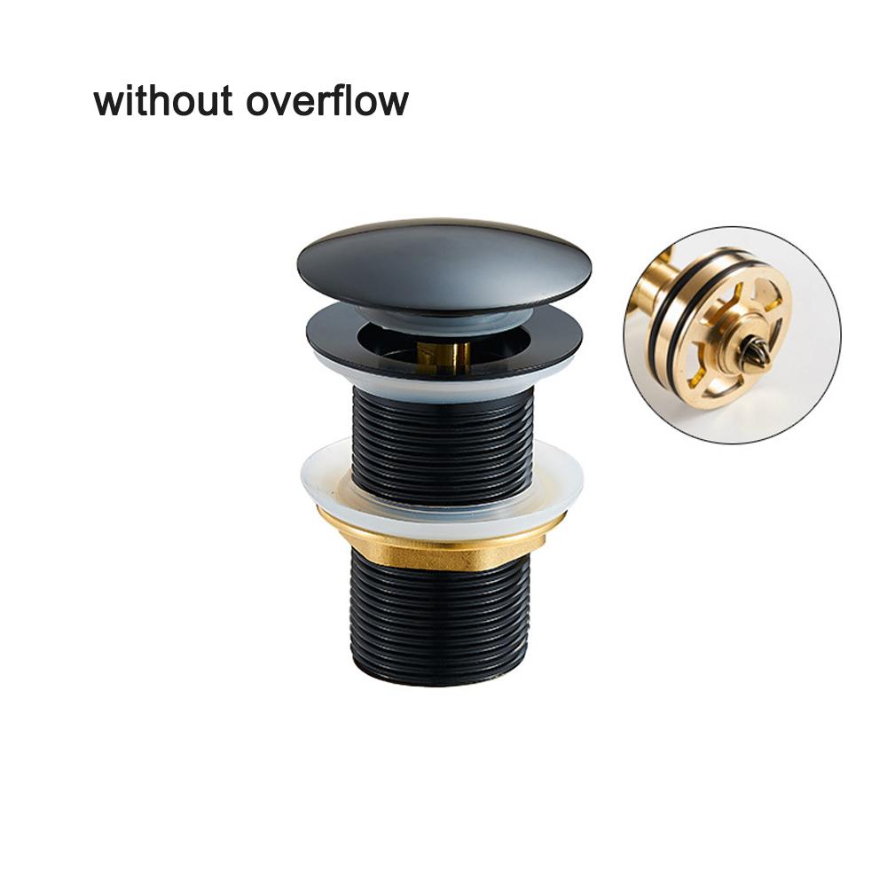 

Раковина для ванной комнаты, латунная раковина для отходов, всплывающая кнопка, заглушка с прорезями A чёрный