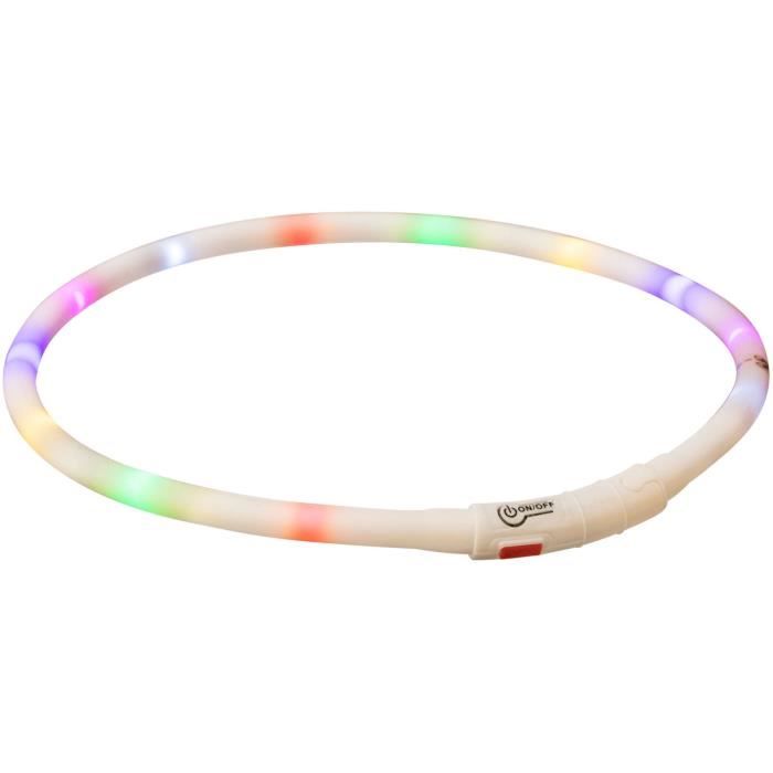 Lot de 2 anneaux lumineux pour chien en silicone Trixie Flash
