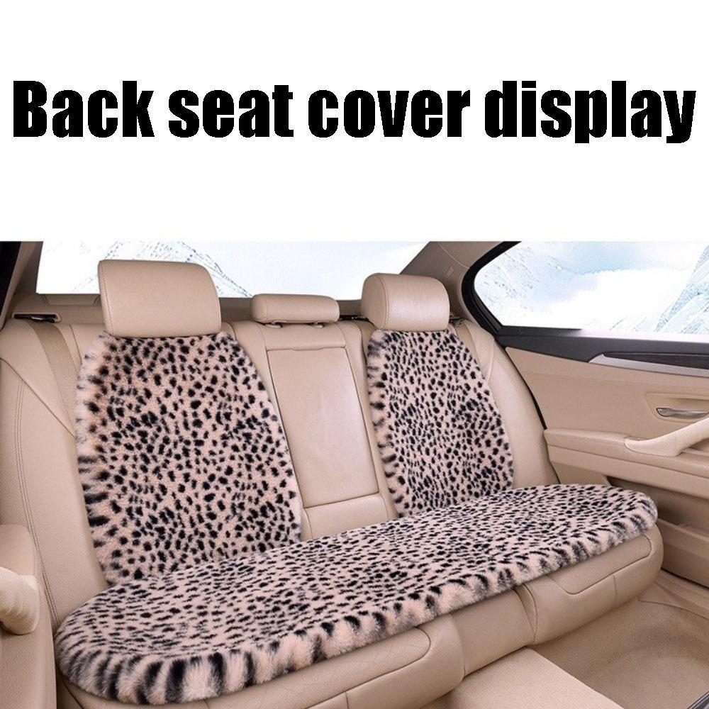 Rabbit Fur Rabbit Fur Car Pad Non-slip Plush Seat Cushion Leopard Print Seat Cover Cushion Front
