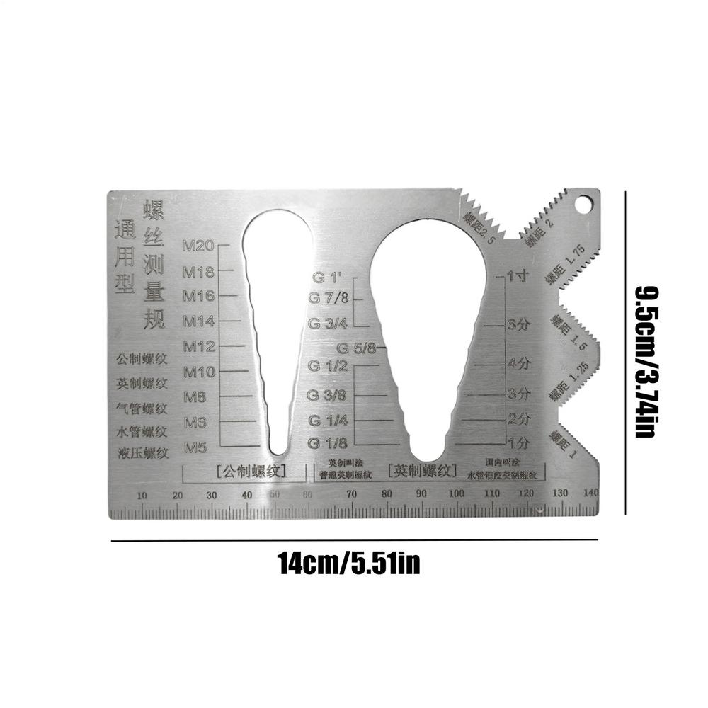 

1pcs Bolt Measuring Tool Bolt Thread Stainless Steel Sizer Flat Screw Measuring Device For Pattern Jewelry Watch Home Tool