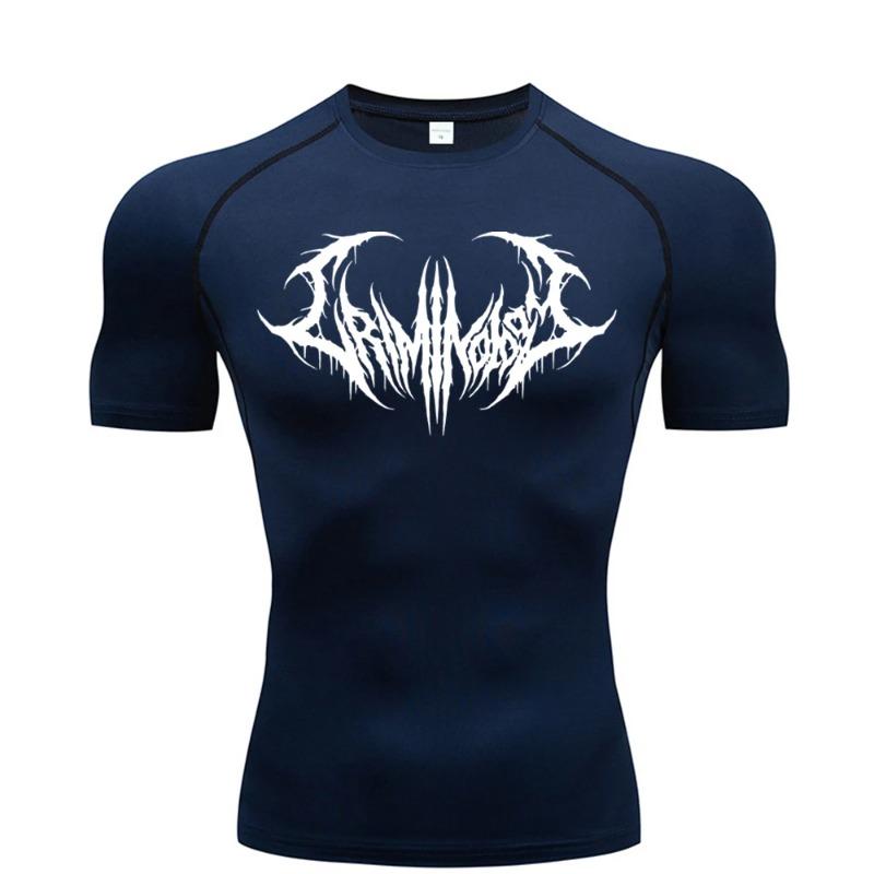 Fitness T-shirt Men's Gym Compression Sportswear High Elasticity Quick Dry Breathable Exercise Breathable Sweat Absorbing Tight Fit