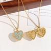 Women Heart Photo Locket Pendant Necklace Unique Light Luxury High-End Non-Fading Jewelry Accessory