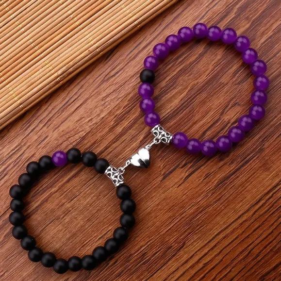 Magnetic Heart Attraction Beaded Bracelets for Women – Trendy Couple Jewelry Set