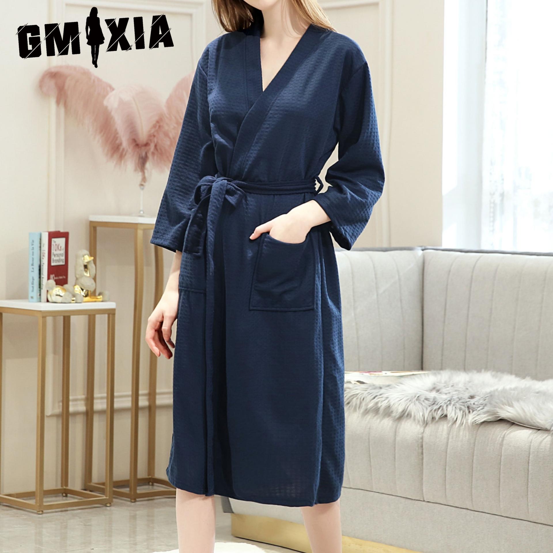 

GMXIA Bathrobe Summer Sweat Sauna, Women s Wind Absorbent Quick-drying Bathrobe M білий