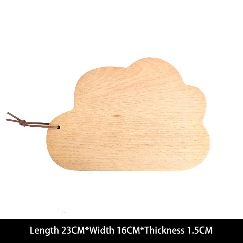 Beech Cloud-Shaped Cutting Board Wooden Bread Board Sushi Fruit Board Can Hang Serving Board Chopping Blocks For Kitchen